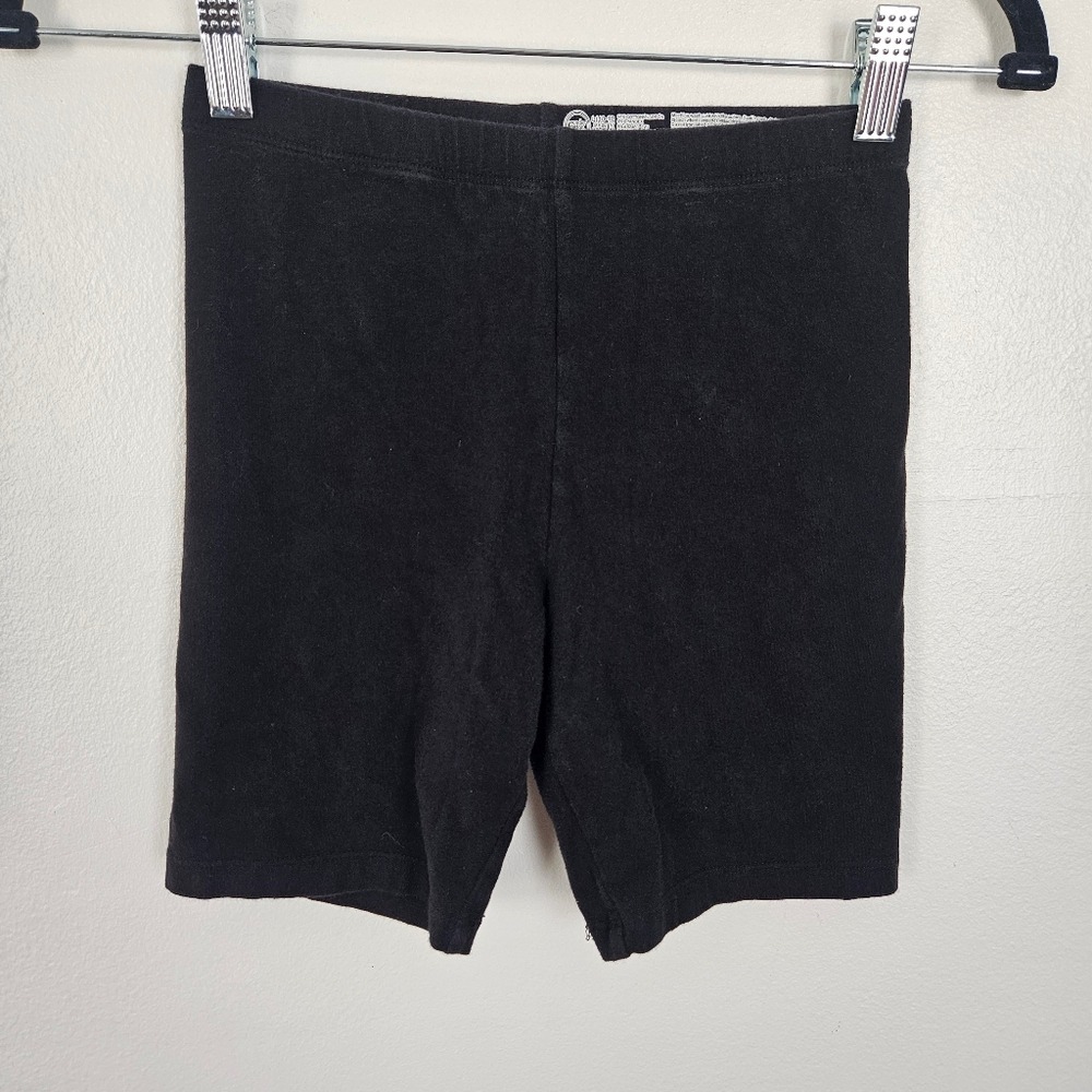 Wonder Nation Girls Black Bike Shorts Size Large 10-12 Cotton Stretch Activewear